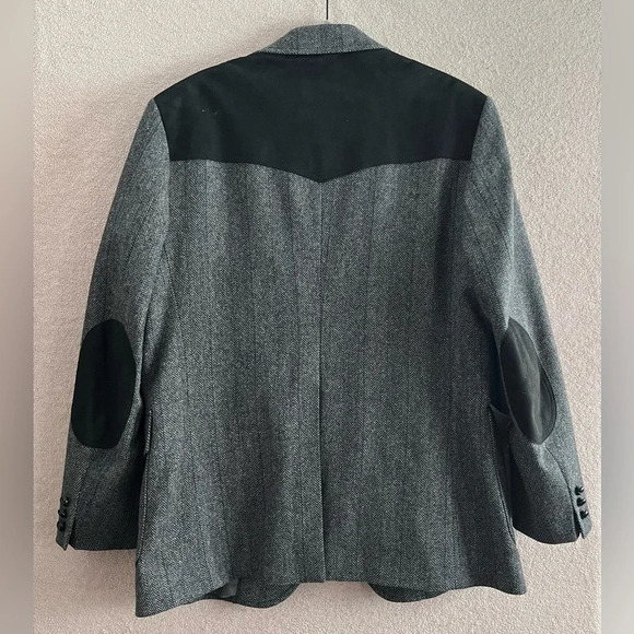 Vintage Pendleton Suede & Tweed Sport Coat/Suit Jacket/Blazer-Gray/Black-Mens 44 - Picture 7 of 12